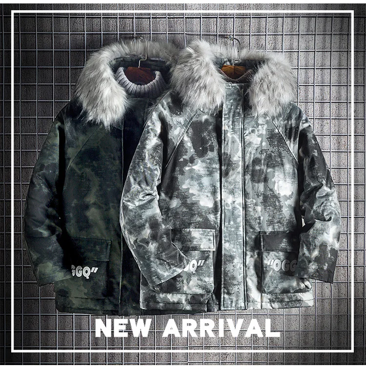 INS Super Fire Winter Japanese-style Retro Casual MEN'S Cotton-padded Coat Popular Brand Large Fur Collar Versatile Teenager Cot