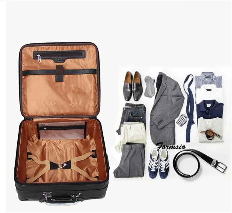 Carrylove мужской чемодан из натуральной кожи с колесами 1" 20" дюймов, чемодан для бизнеса