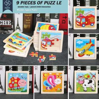 

Creative 17 Styles Animals Wooden Puzzle Blocks Toddler Baby Kids Child Educational Toy For Children's Day Birthday Gifts