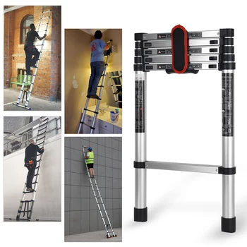 

2.3 M / 7.5ft Telescoping Ladder Aluminum Telescopic Multi Purpose Telescopic Ladder Step Ladder