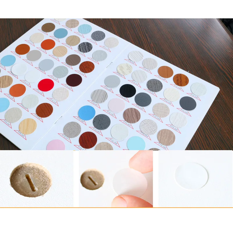 

100 sheets/box Self Adhesive Decorative Films Furniture Screw Cover Caps Stickers Wood Craft Desk Cabinet Hole Stickers Ornament
