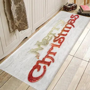 

Christmas Tree Gift Fireplace Hallway Carpets Kitchen Entrance Door Mat Anti-slip Floor Rug Bathroom Area Hallway Free Shipping