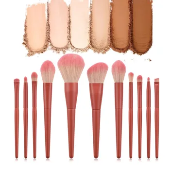 

11pcs Facial Makeup Brushes Suit Foundation Brush Blush Loose Powder Brush Lip Eyeshadow Eyebrow Eye Brush Oblique Brush Kit