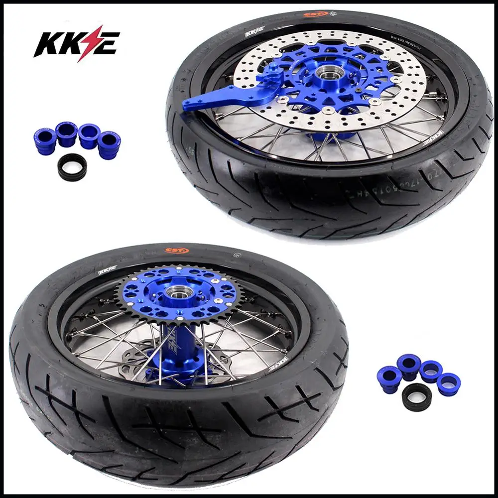 3 5/4 25 Spoked Super moto Wheels CST обод шины Набор для HUSABERG FE FC 250 350 450 501 2004 2014 Supermotard диски
