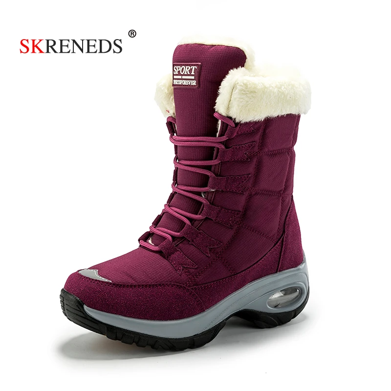 SKRENEDS/ г. Модные женские ботинки высококачественные зимние сапоги до середины икры женские удобные нескользящие резиновые сапоги на шнуровке