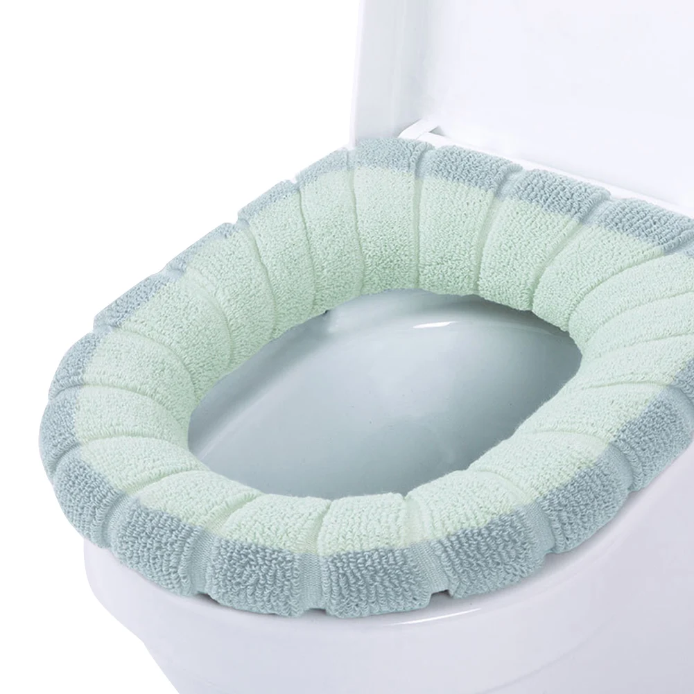 light green EverChic универсальное теплое и мягкое моющееся сиденье для унитаза, Набор чехлов, украшение для дома, сиденье для унитаза, аксессуары для унитаза - Цвет: light green