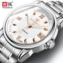 

Mens Automatic Mechanical Watches Calendar Luminous Hands Stainless Steel Fashion Classic Male Business Wristwatch Clock 8015A