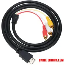 

HDMI-compatible Male to 3 RCA Video Audio HDMI-compatible Cable 1.5m 1080P AV Cord Converter Adapter For HDTV TV Set-Box DVD Hot