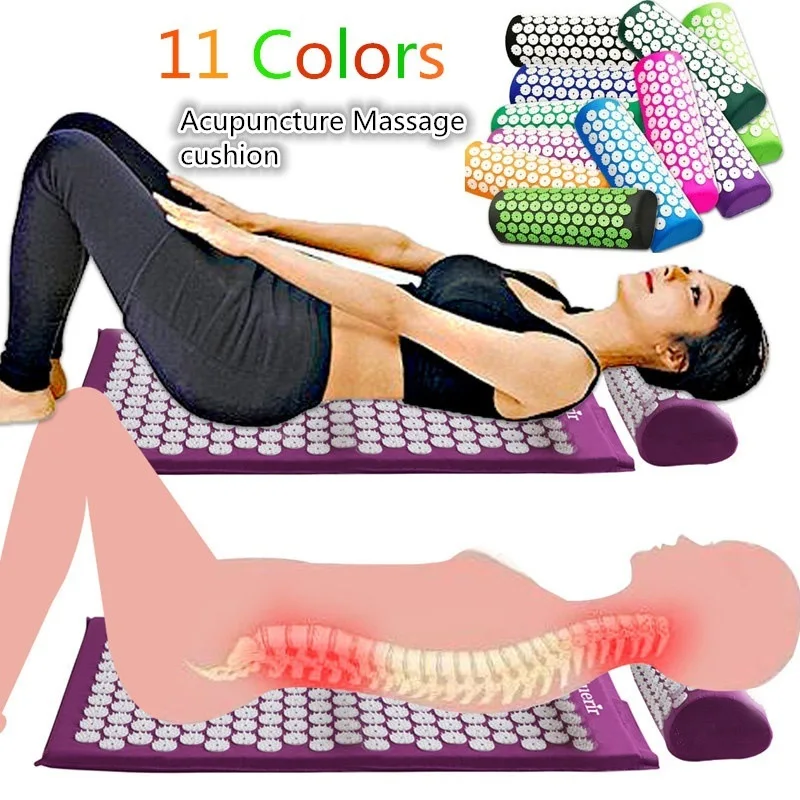 Massager Cushions Lotus Acupressure Mats Pillow Yoga Mats Relieve Back Pain Spike Mat Head Neck Foot Anti-stress Needle Massager
