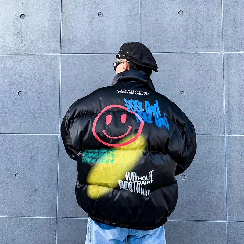 UNCLEDONJM Emojiparkas теплая зимняя куртка мужские модные парки верхняя одежда уличная