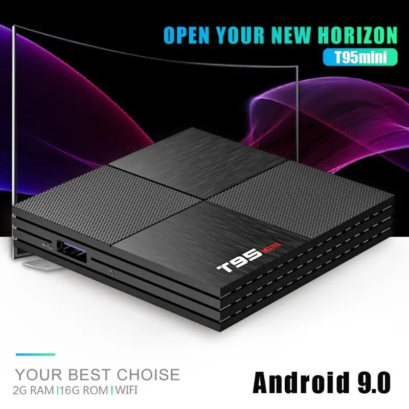 T95 мини 2G+ 16G ТВ приставка 6K Смарт ТВ приставка Android 9,0 H6 WiFi четырехъядерный 3D медиаплеер ТВ приставка с пультом дистанционного управления 4 вилки