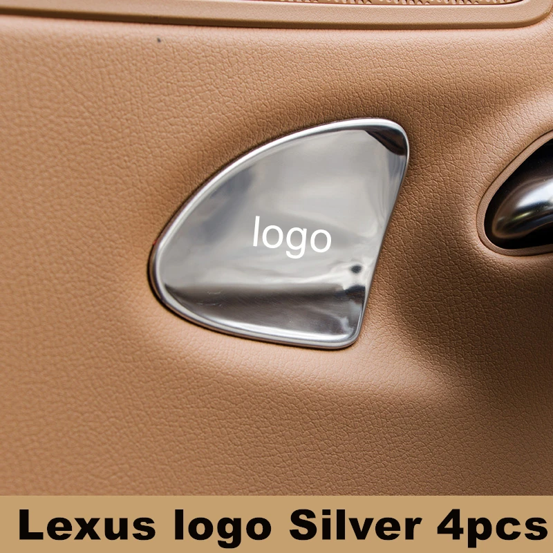 Внутренняя дверная наклейка из нержавеющей стали для автомобиля, внутренняя отделка, молдинг подходит для Lexus ES ES200 260 300 H, автомобильные аксессуары - Название цвета: Silver 4pcs