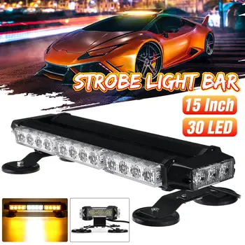 

New 15" 20" 24" 28" Amber LED Car Truck Roof Emergency Warning Beacon Strobe Flash Light Bar Magnetic 7 Modes 12V Waterproof