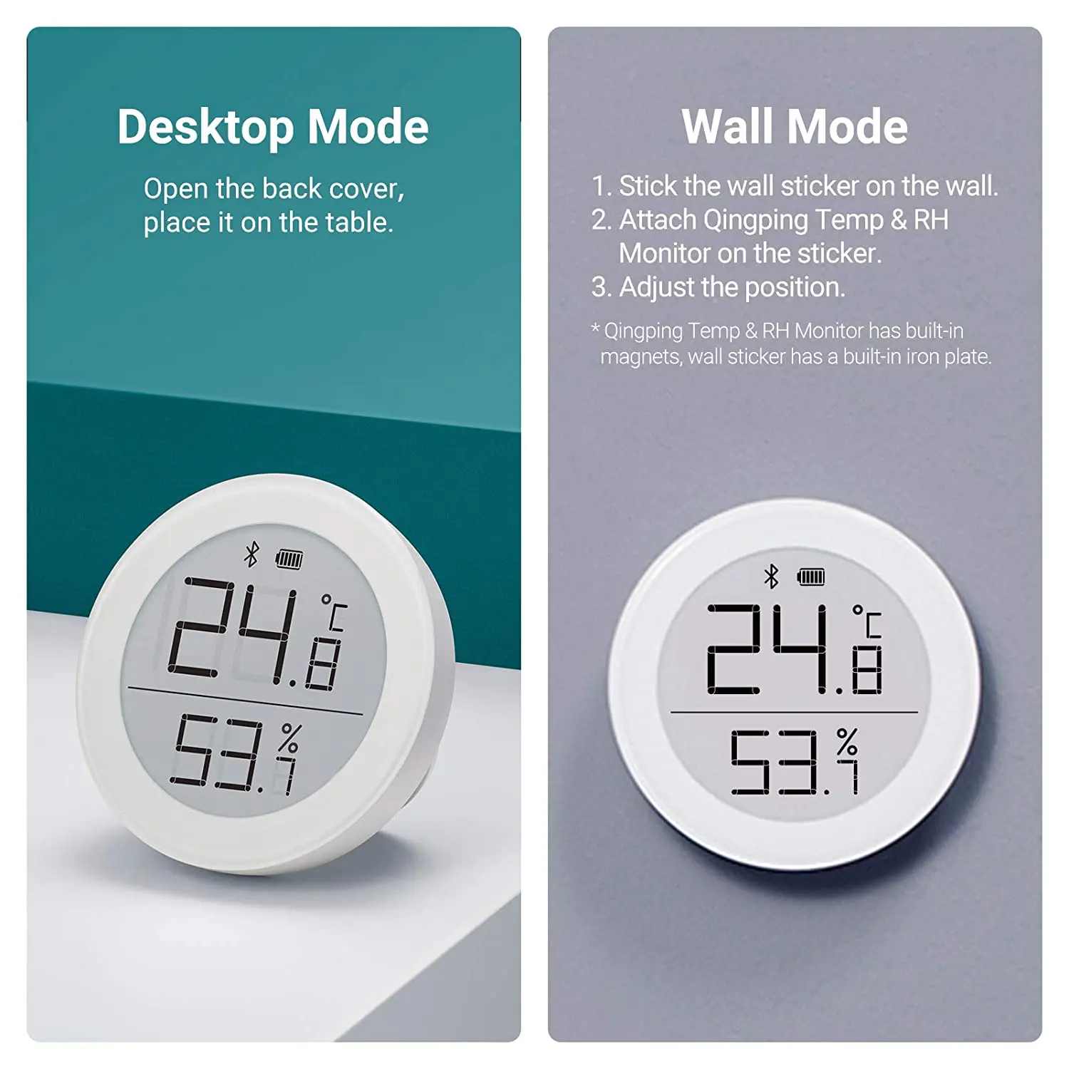 Youpin Qingping Digital Bluetooth Thermometer and Hygrometer Electronic Ink Screen 30 Days Data Automatic Record For Mi home app temperature humidity meter,smart thermometer