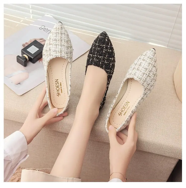 

2019 Autumn & Winter New Style Versatile Pointed-Toe Fairy Shoes Gentle-Style Flat Low-Cut Graceful Single Shoes Women's Moccosi