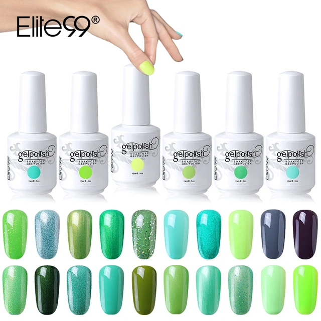 Elite99 15ml Grün Farbe UV Gel Polish Soak Off Gel Nagellack Lange Anhaltende Nägel Gelpolish Maniküre Gel Für nail art Lacke