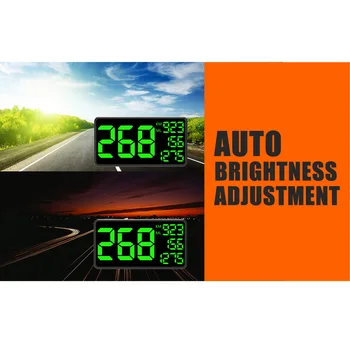 

Universal Display GPS HUD Large Screen Mileage Speed Meter 12V~36V 150*80*18mm