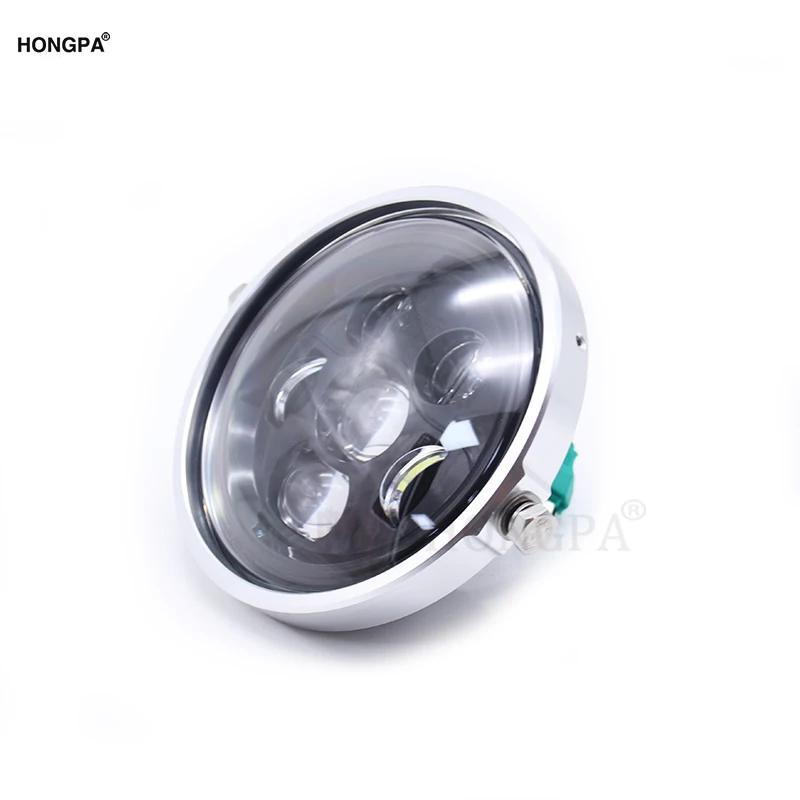 Ретро 7 дюймов мотоциклетный светодиодный налобный фонарь кронштейн Hi& Lo луч лампы для Harley Sportster Кафе Racer Bobber