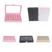 

Jewelry Organizer Display Box Jewelry Tray Box Removable Grid Display Storage Case With Glass Top Lid Earrings Necklace Ring Box