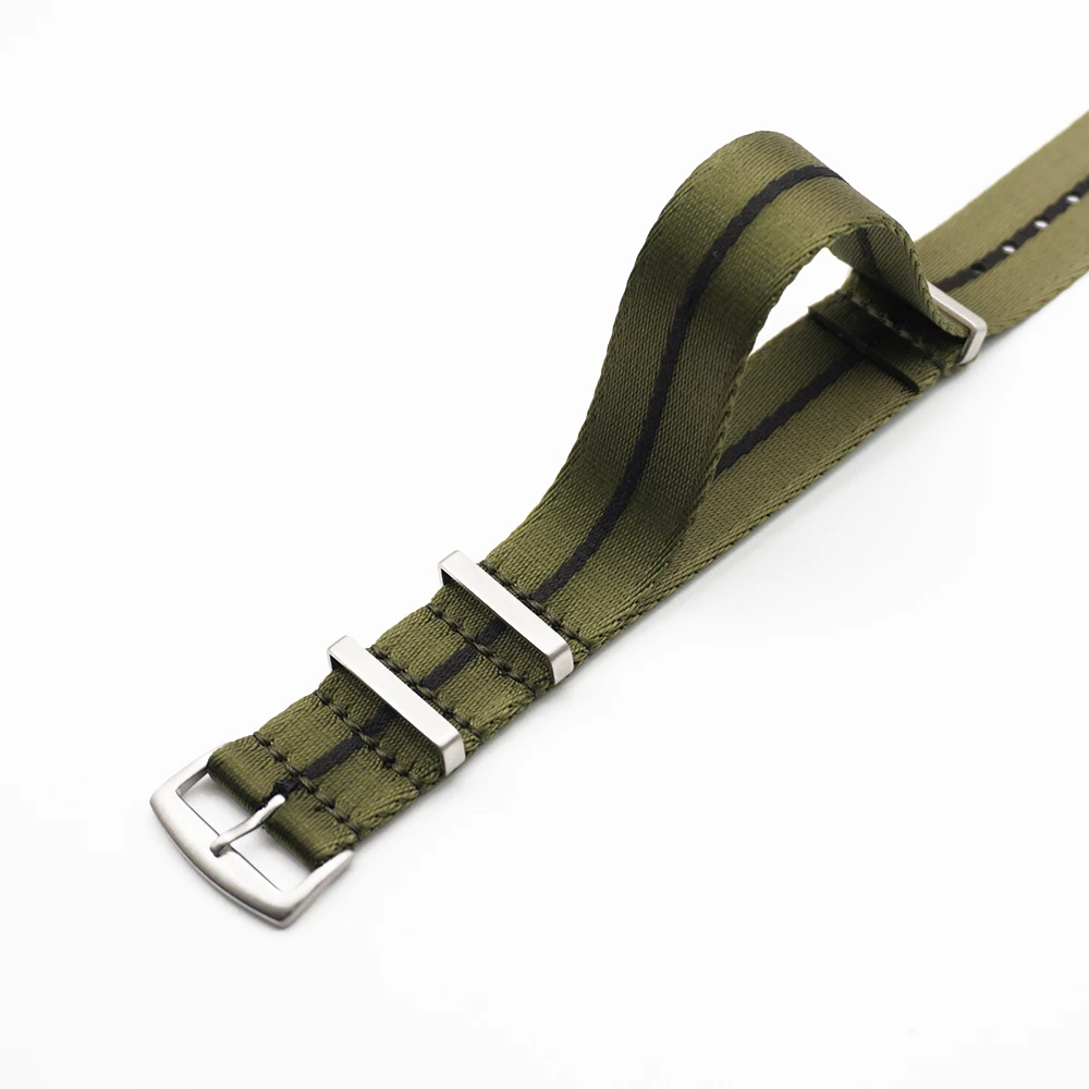New Design 20MM 22MM Strap Green Black Striped seatbelt Nato Zulu Strap for Army Sport Watch 3