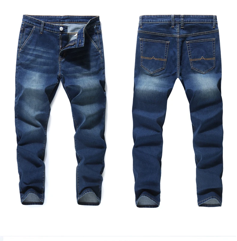 Big Size 42 44 46 48 Анти-вор джинсы мужские классические Слабая эластичность Высокая талия джинсы мужские зимние люди черные джинсы Бренд мужской одежды