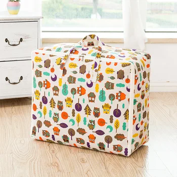 

Cartoon Quilt Packing Bag Kindergarten Quilt Bag Moisture-Proof Insect-Proof Fabric Clothes Soft Storage Bag Cotton and Linen