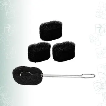 

Stainless Steel Handle Cup Brush Sponge Glass Cup Mug Bottle Cleaning Brush for Home Kitchen with 3 Replaceable Brush Head