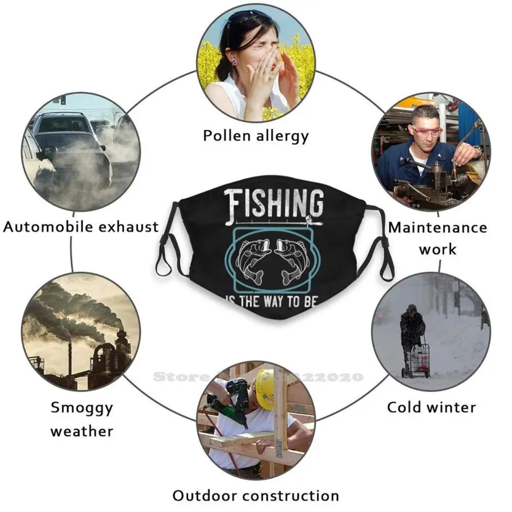 mens designer scarf Fishing Is The Way To Be Fisherman Humor Windproof Sport Mouth Neck Scarf Muffler Fishing Fisherman Fishing Rod Sport Fishing wool scarf mens