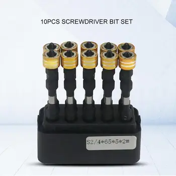 

10PCS Screwdriver Bit Set Double-end Screwdriver Head Anti-slip 1/4 Inch Hexagonal Shank with Magnetic Coil