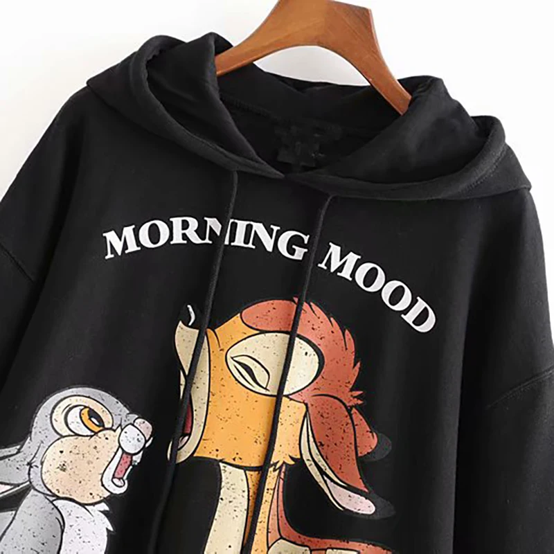 Cartoon Hoodie Women Winter Warm Long Sleeve Hooded Sweatshirt Harajuku Casual Hoodies Loose Funny Female Pullover