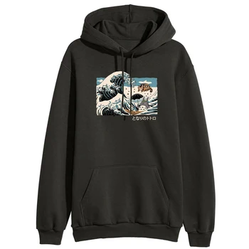 

The Great Wave Totoro Harajuku Hoodies Women Sweatshirts Winter Autumn Cartoon Kawaii Streetwear Sportswear 2020 Female Pullover