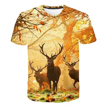 

3D Cartoon animal T-shirt Lion tiger fox deer boys clothes Harajuku kids clothes Tops Female Tee child T-shirts Streetwear Tops