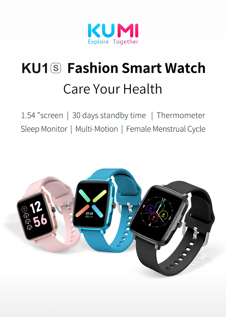 KUMI KU1 S SmartWatch IP68 Waterproof Smart Bracelet with Bluetooth 5.0  Sleep Monitor 11 Sport Mode iOS Android Global Version|Smart Watches| -  AliExpress