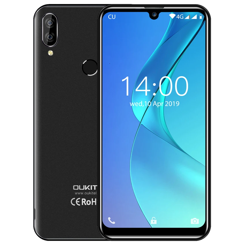 OUKITEL C16, 5,71 дюйма, HD+ 19:9, капля воды, Android 9,0, смартфон, отпечаток пальца, MT6580P, 2 Гб ram, 16 ГБ rom, 2600 мАч, Разблокировка мобильного телефона