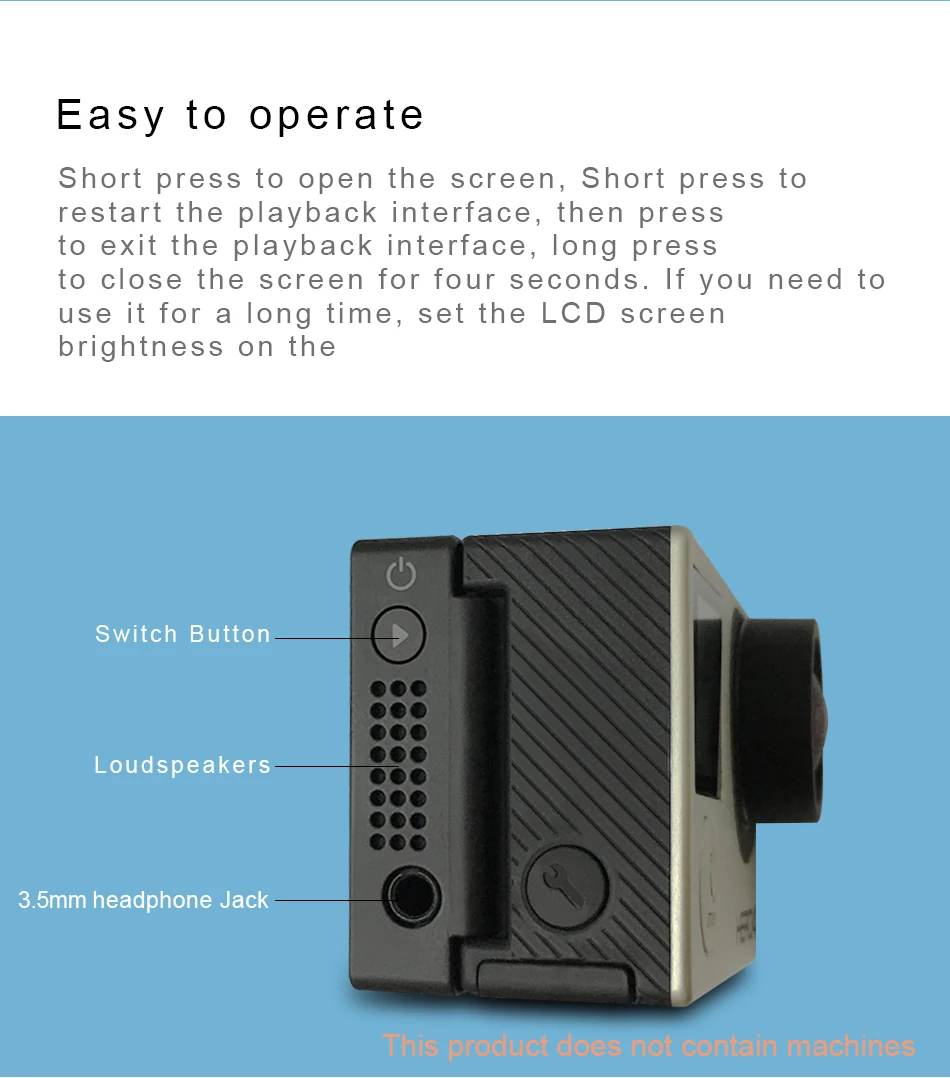 Description Picture 5 of itemGoPro LCD Touch BacPac for hero 4 / 3 + / 3 Original Sports Camera accessories are external screen official accessory