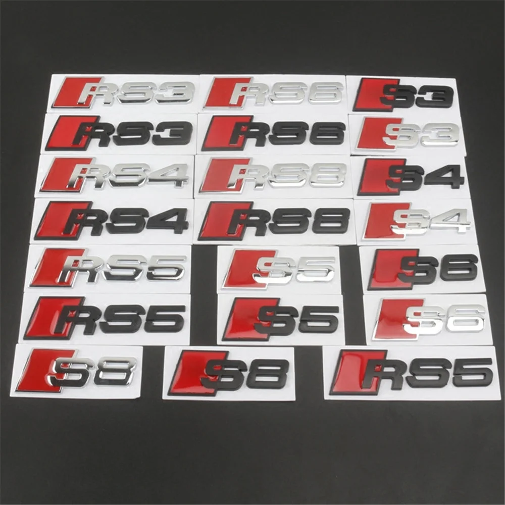 Applicable to A4L A6L A5 A3 A8 S3 S4 S5 S6 S7 S8 RS8 RS7 RS6 RS5 RS4 RS4 RS3modified car stickers with tail S logo sporty logo