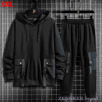 

Men's spring autumn sweater sports suit loose plus size suit tide men sets oversized track suit two piece set men outfit set 8XL