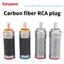 Xangsane 4PCS black/white carbon fiber gold plated and silver plated hifi audio RCA plug for DIY signal power cable