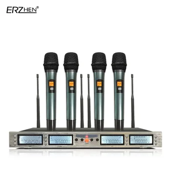 

Professional wireless microphone system 4 handheld microphone karaoke OK household KTV stage performances