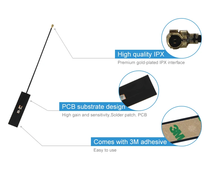 2 шт./лот 2,4 ГГц антенна Wi-Fi IPEX Разъем 3.0dBi с высоким коэффициентом усиления TX2400-FPC-5015 FPC 2,4g всенаправленные антенны