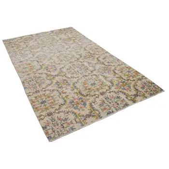 

161x267 Cm Beige Handmade English Vintage Area Rug-5x9 Ft