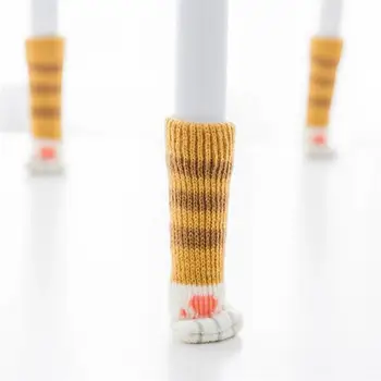 

8pcs Cat Paw Style Furniture Protection Pad Chair Leg Socks Knitting Socks Anti-slip Table Stool Leg Furniture Feet Sleeve Cover