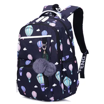 

Girls School Backpacks School Bags Large Capacity Printing Backpack with Pompom Ball Travel Backpack Rucksack Youth Bagpack
