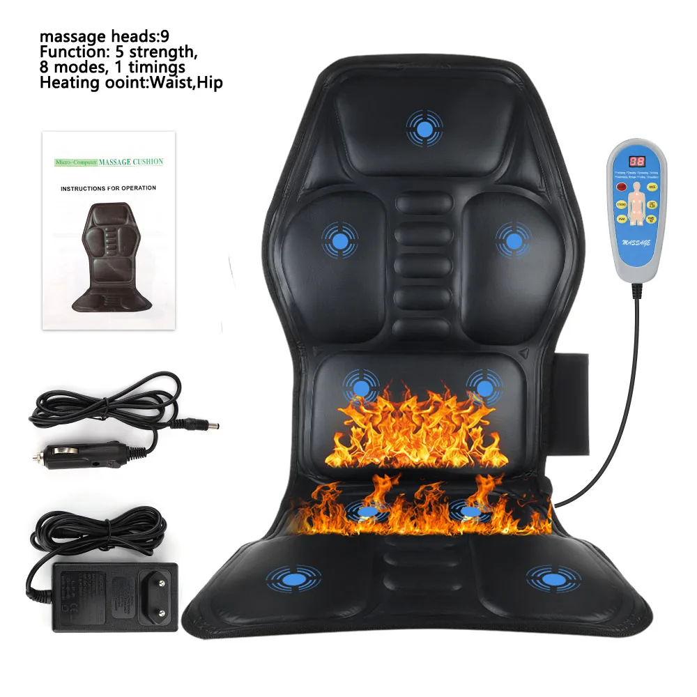 Vibration Back Massager Seat with Heat:Chair Seat Massager with 8