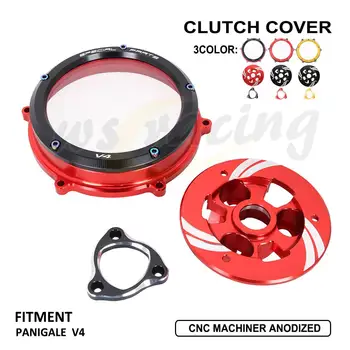 

CNC Motorcycle Clear Clutch Engine Protection Case Transparent Cover For DUCATI PANIGALE V4 1199 1299 959 Street Bike