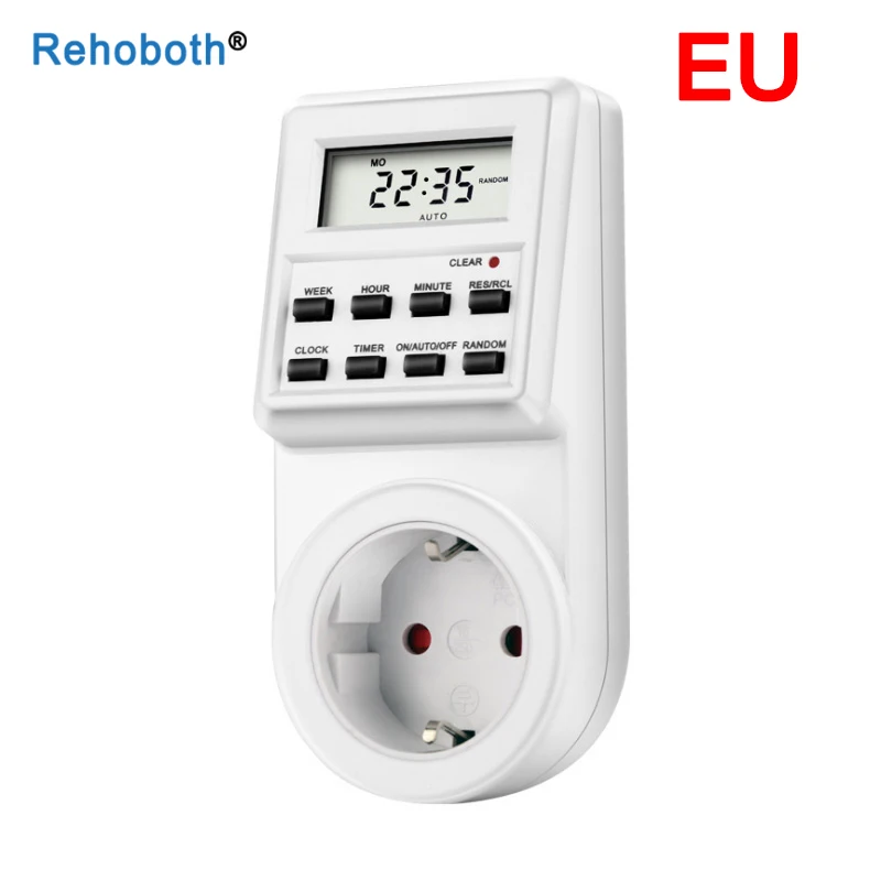 Timer Switch Electronic Digital Timer Switch Socket 24 Hour Cyclic EU UK AU US BR FR Plug Kitchen Timer Outlet Programmable Timing Socket Digital Timer Programmable Timer Switch Time Switch