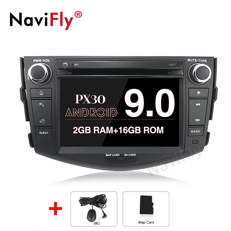 2GB-16GB-4 CORE NaviFly 4+ 64G 2din Android 9,0 Автомобильный gps навигатор для Toyota RAV4 Rav 4 2007 2008 2009 2010 2011 dvd-плеер Мультимедиа gps wifi - Цвет: 2GB-16GB-4 CORE