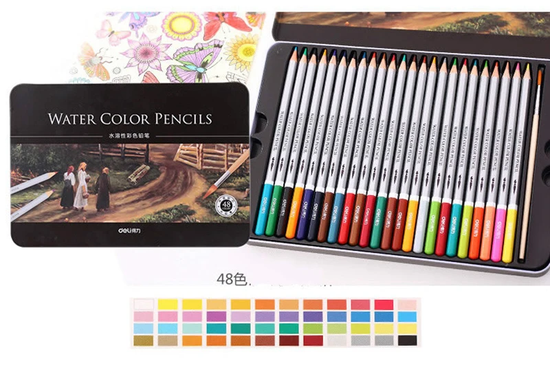 72Colors Safe Non-toxic Indonesia Lead Watercolor Pencils,Watercolor Pencil Art Set,Watercolor, Writing Drawing Art Supplies, 3mm Core (13)