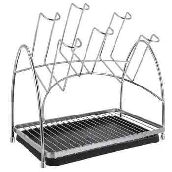 

1pc Tabletop Coffee Mugs Rack Stainless Steel Kitchen Shelf for Countertop