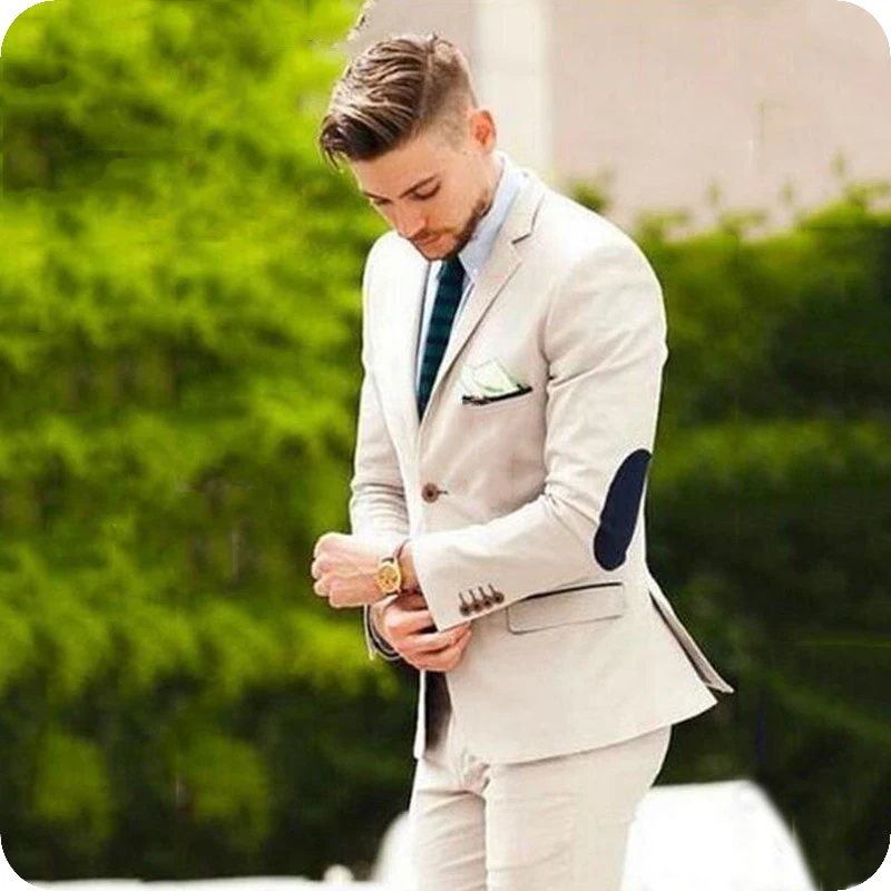 Parte Prominente aleatorio Traje de boda informal para hombre, esmoquin ajustado de color Beige para  novio, traje Masculino de 2 piezas de verano, 2021|Trajes| - AliExpress